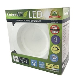 5-6 in Recessed LED 12W 3000K Retrofit Downlight Kit - 100w eq.