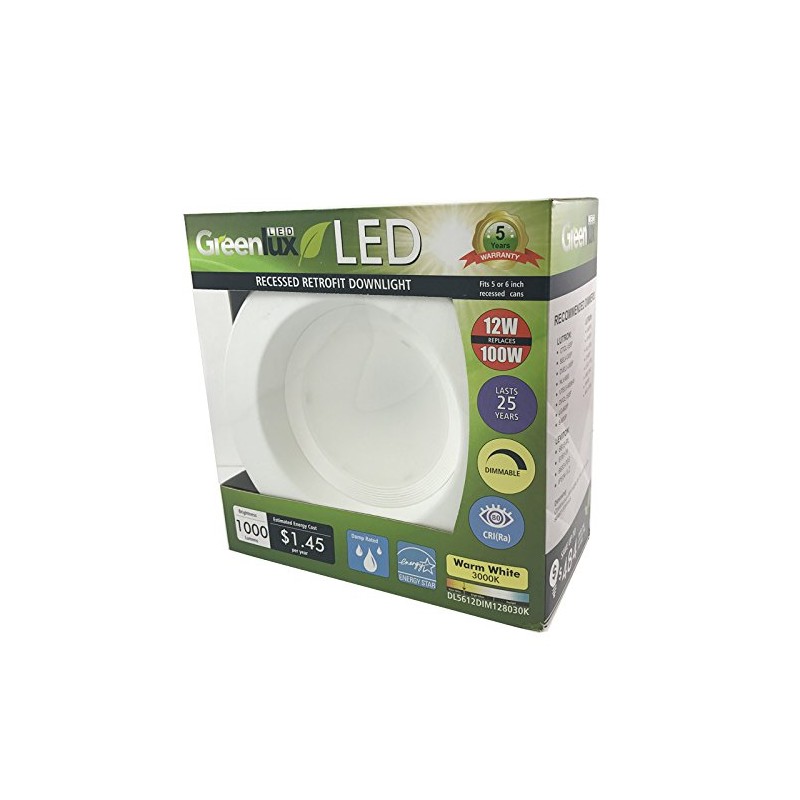 5-6 in Recessed LED 12W 3000K Retrofit Downlight Kit -