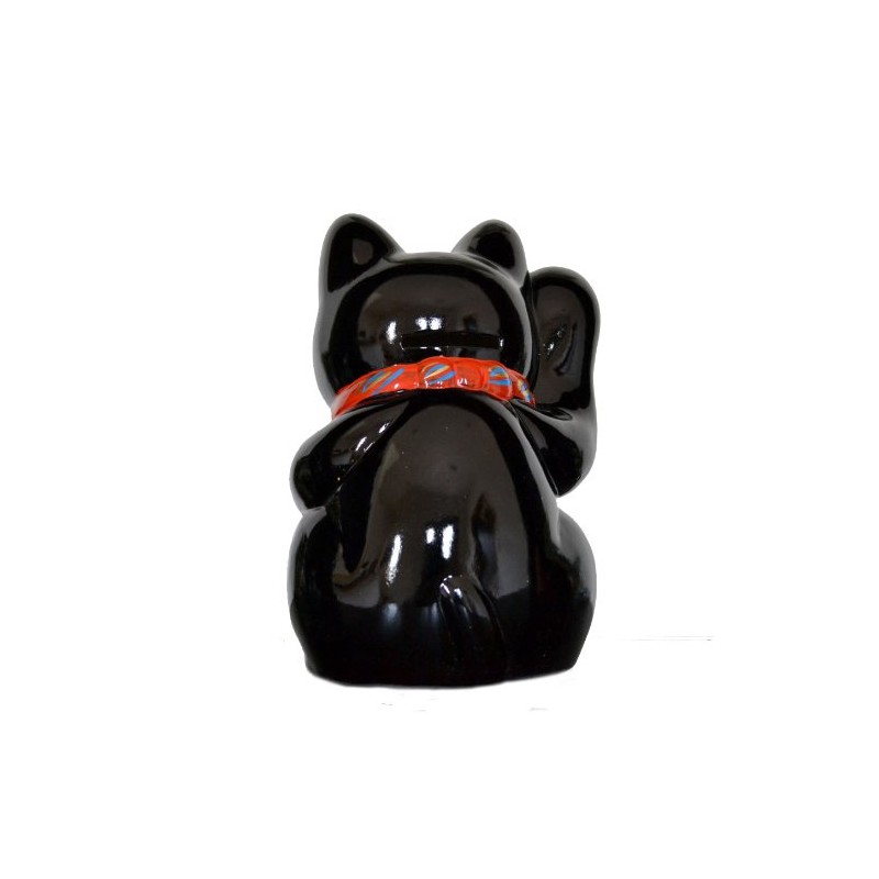 Tokoname Ware 7.5'' Black Maneki Neko (Right Hand)