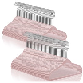 Casafield 100 Velvet Baby Hangers - 11" Size for Infant & Toddler Clothes - Light Pink