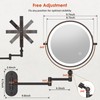 9" Wall Mounted Lighted Makeup Mirror,4000mAh Rechargeable Double Sided 1X/10X