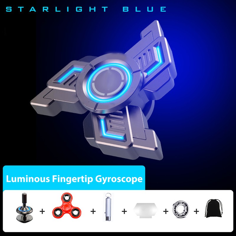 Fingertip Gyroscope Luminous Reduce Anxiety Metal Rotating Decompression Toy with
