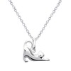 Lara Christie p14053-w Women's Necklace, Cat Design, 925 Silver, White