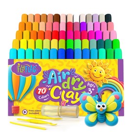 FlyFlag Air Dry Clay - 70 Colors, Soft & Ultra Light, Modeling Clay for Kids with Tools and Tutorials