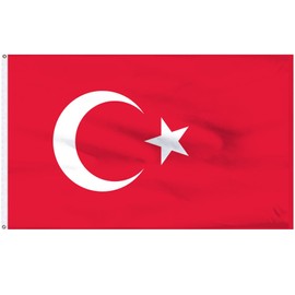 Cosymate Türkiye Bayrak Turkey Turkey Flag 3x5ft (90x150cm) with Brass Grommets Vivid Color UV Resistant Canvas Head Double Stitched 3x5 Feet