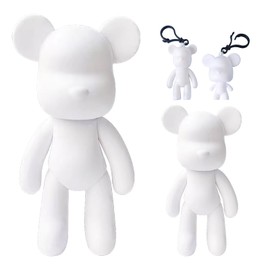 Coniuty 9+13 Inch Blank Mold 2 Set DIY Fluid Bear + Keychain Creativity Moshi Bear for Home Decoration