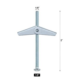 1/8X2-Inch Toggle Bolt and Wing Nut for Hanging Heavy Items on Drywall (50 Pack)