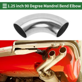 4pcs 90 Degree Mandrel Bend Elbow Car Exhaust Pipe Tubing Piping 1.25" Inch OD Thickness 1.2mm/18GA 32x100x1.2mm 304 Stainless Steel Silver Tone