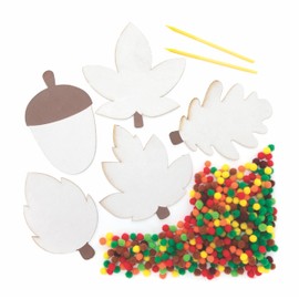 Baker Ross FE644 Autumn Pom Pom Art Kits - Pack of 5, Pom Pom Decorations for Children to Make, Decorate and Display, Creative Activities for Kids