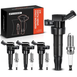 A-Premium Set of 4 Ignition Coil Pack and Iridium Spark Plugs Compatible with Hyundai Sonata (MFI), Tucson, Genesis, Equus & Kia Optima Forte Forte5 Sportage Rondo, 2.0L, 2.4L