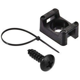 TA-VIGOR 50Sets Nylon Cable Tie Mount Base, 14.6mm x 10mm x 6.85mm Saddle Type Mount Wire Holder, Cable Zip Ties, Adjustable Cable Tie Holder with Screws and Ties for Wire and Cable Tidy, Black