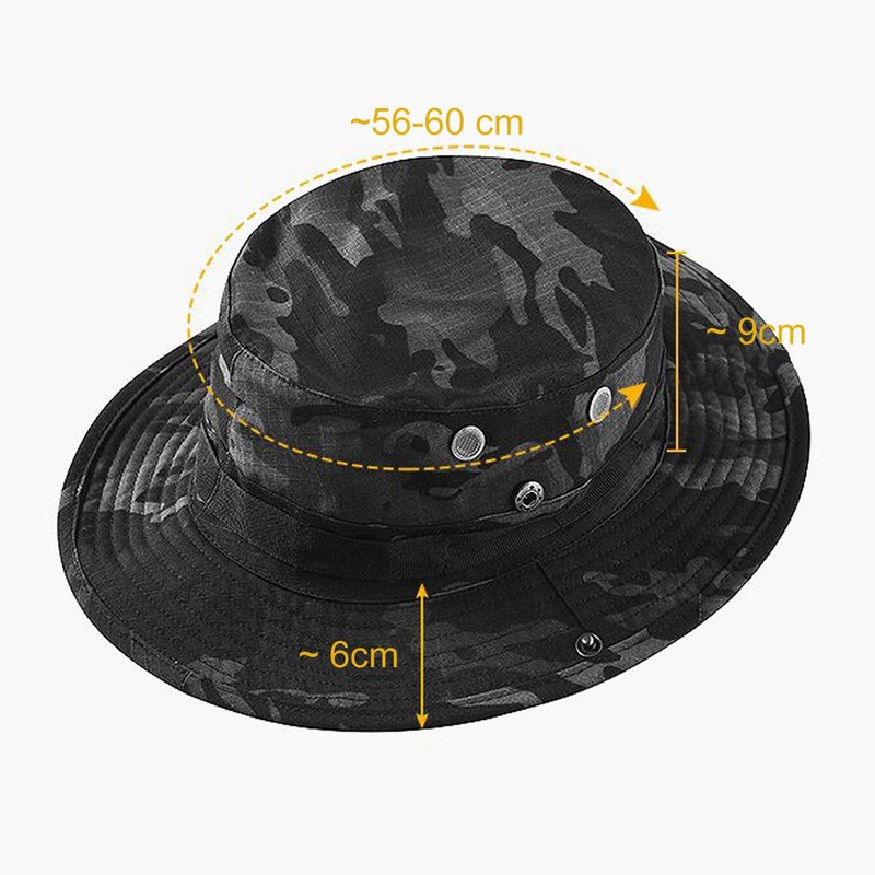 QMFIVE Tactical Boonie Hat Scarf Unisex Camouflage Rounded Hat Fisherman