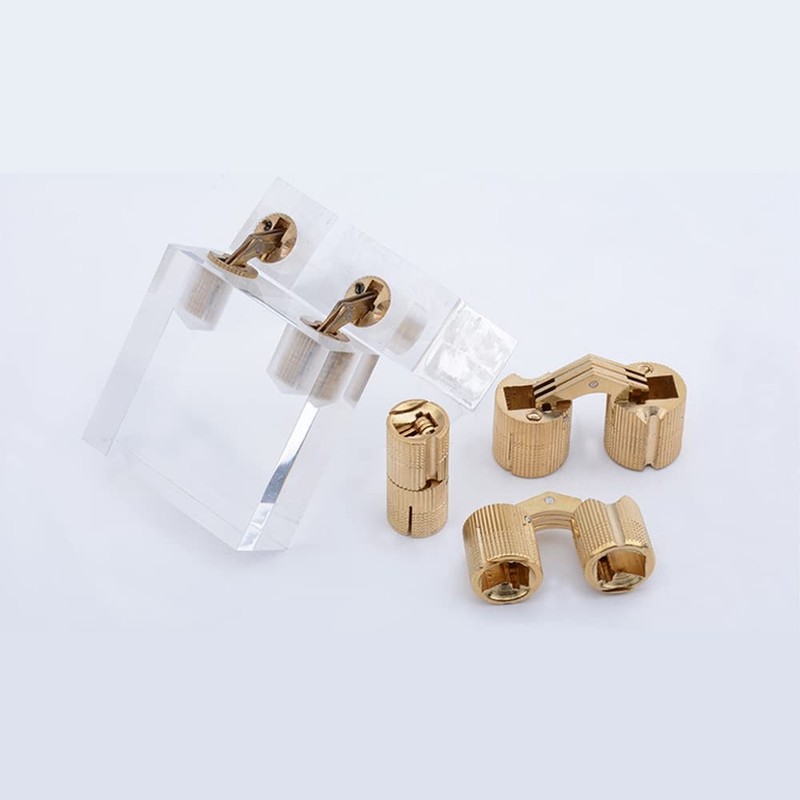 8mm Hidden Brass Barrel Hinges 180 Degree Opening Angle Cabinet