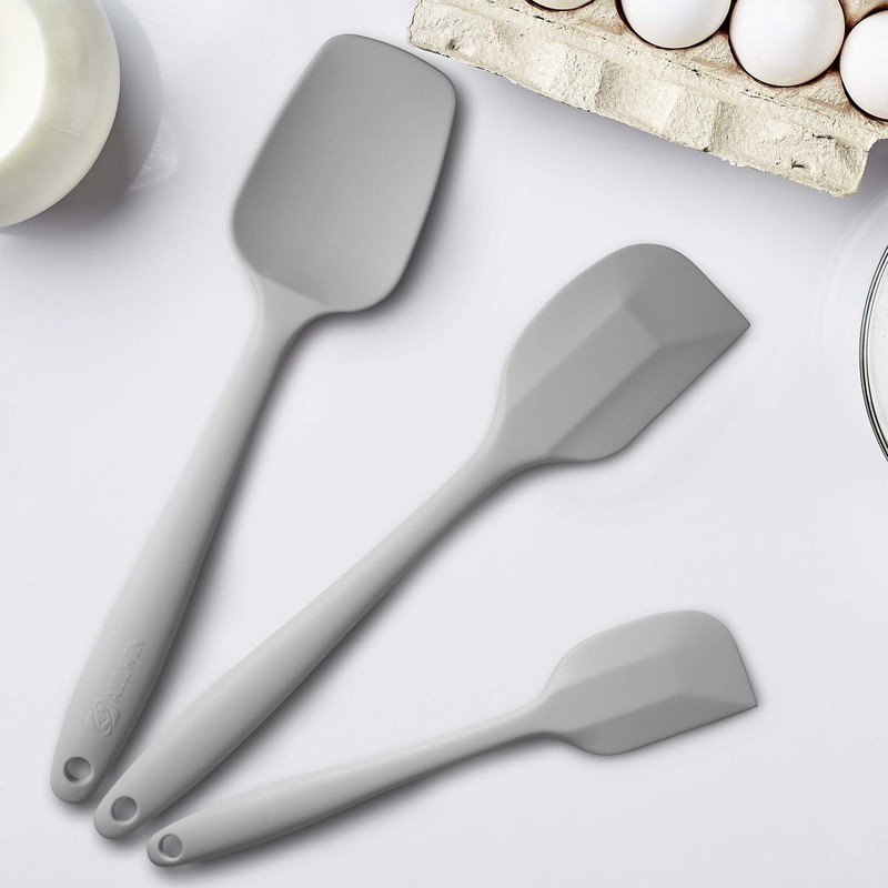 Silicone Spatula 3-piece Set, Ergonomic Handle High Heat-Resistant Spatulas, Non-stick