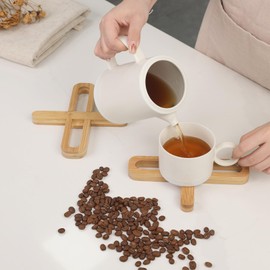 YOSHIKI YK-ONS Bamboo Trivet, Stylish, Camping, Heat Resistant, Pot, Compact, 7.1 x 1.2 x 0.6 inches (18 x 3 x 1.5 cm), SDGs, Eco Material