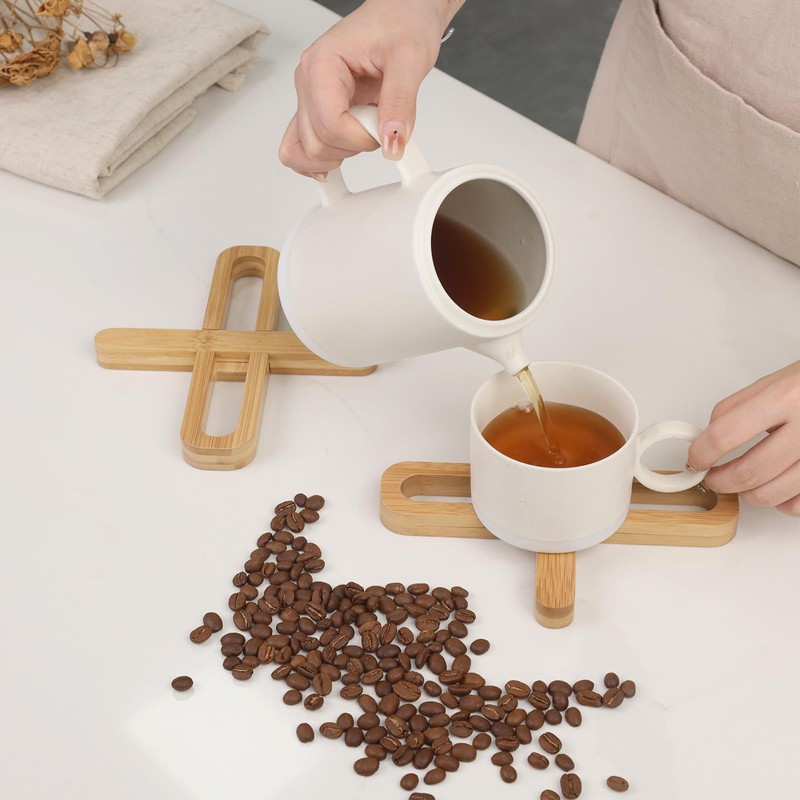YOSHIKI YK-ONS Bamboo Trivet, Stylish, Camping, Heat Resistant, Pot, Compact,