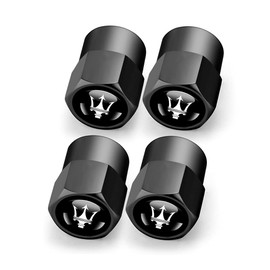 Hisport Fit Maserati Stem Cap 4pcs Universal Car Tire Valve Stem Caps Air Cover Car Accessories Hex 016 Black Stem Cover