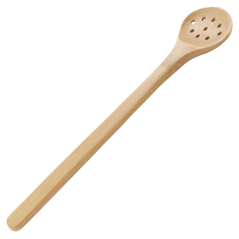 Bamboo Serving/Cooking Utensils - B6 - Wide Self Draining Spoon