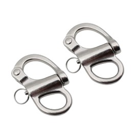 Generic Marine Grade 316 Stainless Steel Fixed Shackle Hand Pull Quick Hanging Shackle snap Hook for Hoisting Rope Suspension (2Pcs, 2-3/4""(69mm))