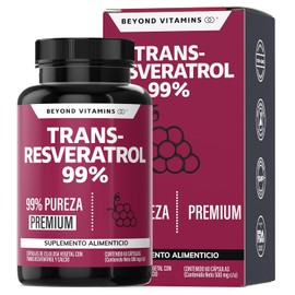 Trans-Resveratrol 99  Alta Concentracin de Resveratrol Blanco  Cpsulas Veganas  Calidad Premium  Beyond Vitamins  2 meses - 60 Cpsulas                