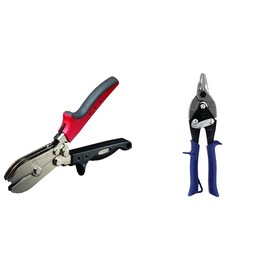 Malco C5R 5-Blade Pipe Crimper and MIDWEST Bulldog Aviation Tin Snip - Straight Cut Regular Tin Cutting Shears with Forged Blade & KUSH'N-POWER Comfort Grips