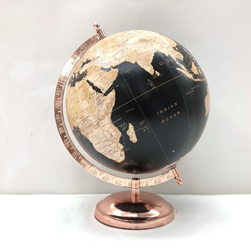 EXERZ 13cm Globe with Bronze Base, Handcraft Decorative Globe SI-3937