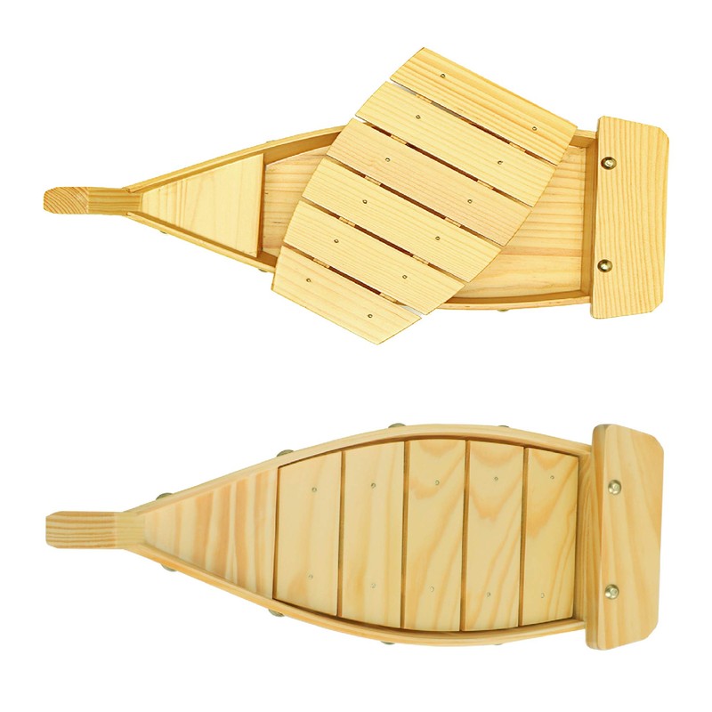 16.5“ Wooden Sushi Serving Tray Boat Plate for Restaurant or