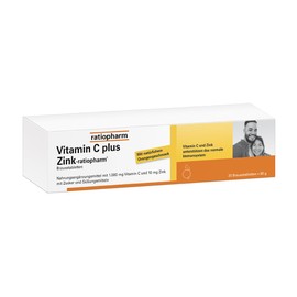 Vitamin C Plus Zinc Ratiopharm - Well Combined. High Dosage. Dietary Supplement with Vitamin C and Zinc - The Strong Duo for Your Defense, 20 Effervescent Tablets