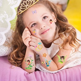 Children's Tattoo 10 Sheets, Fairy Children's Temporary Tattoo Set, Waterproof Children's Tattoos Stickers for Children Girls Birthday Party Bag Fairy Princess Party Decor Gift