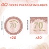 Juhap 70th Birthday Decorations, Rose Gold Birthday Party Supplies Include