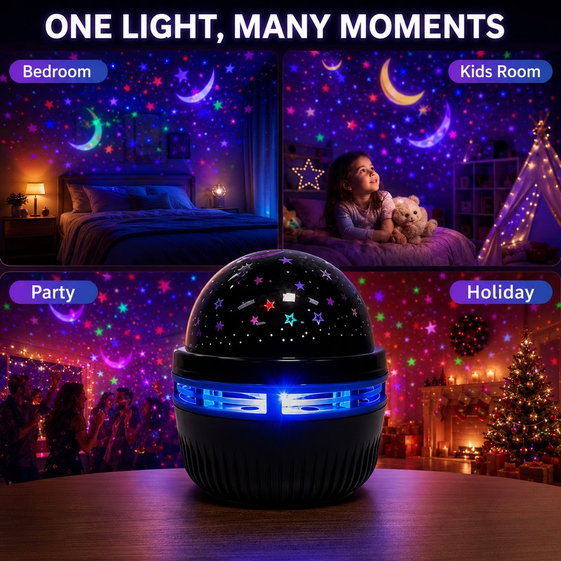 USB Star Moon Projector Light 5V LED Rotating Night Light