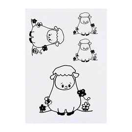 Azeeda 4 x 'Nettes Schaf' Temporäre Tattoos - Wasserfest, Hautfreundlich & Ungiftig · Transfers in Verschiedenen Größen (TO00004237)