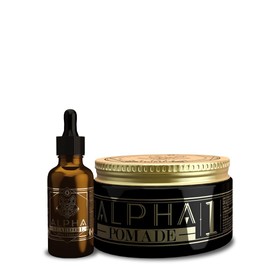 Kit de Cuidado para Barba y Bigote, Aceite de Bergamota y Pomada, Set de Hidratación Profesional, 30ml Aceite y Pomada Alpha Beard