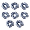 Pack 8 Scrunchie Satin Azul Cielo Liga Elástica Mujer Moda