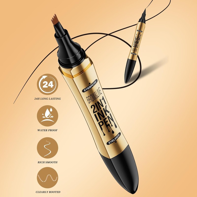 Magic Eyebrow Pencil, 2 in 1 Upgrade Multifunction 3D Microblading