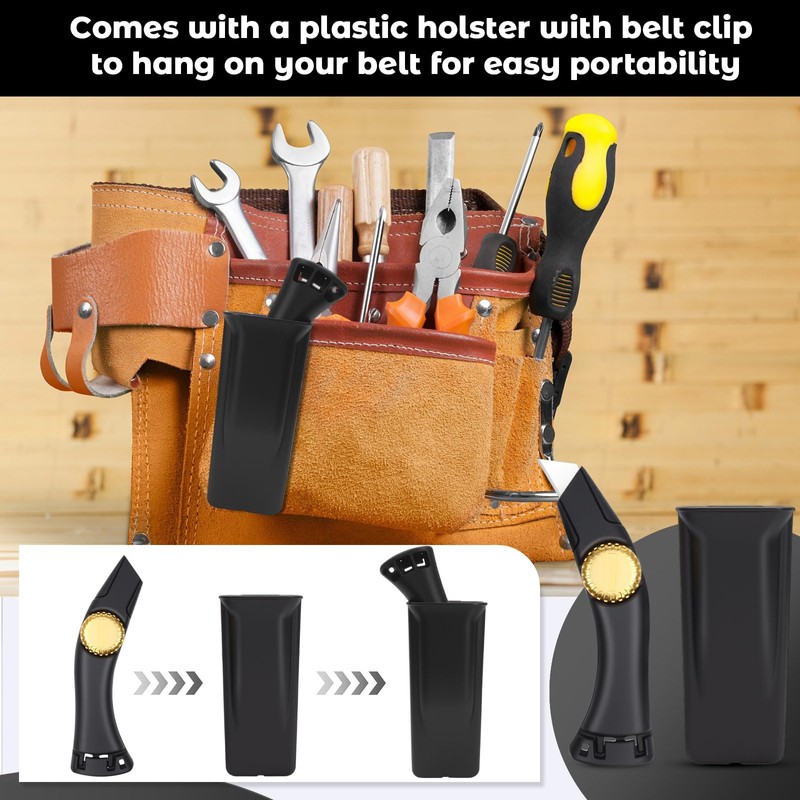 2PCS Black Fixed Blade Roofing Knife, Heavy Duty Utility Knife