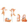 5pcs Bunny Figurines Cute Style Resin Material Decorative DIY Micro