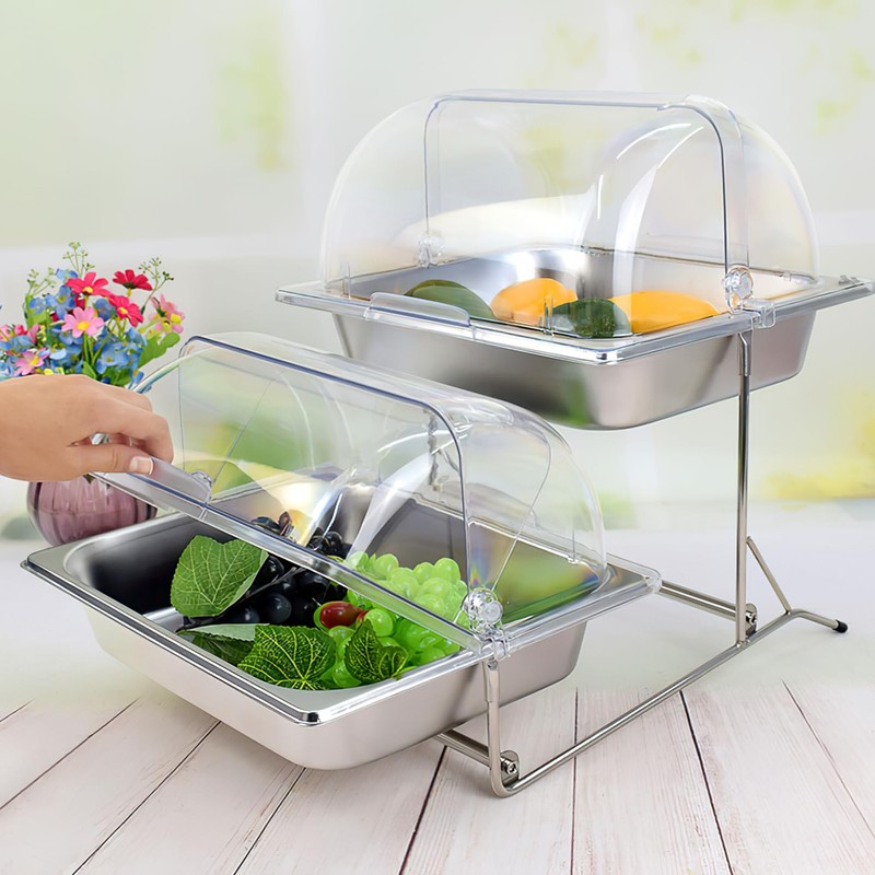 Ciieeo Clear Acrylic Dome Cover Rectangle Roll Top Bread Basket