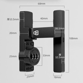 WANLIAN Black Password 90 Degree Lock Sliding barn Door Latch Right Angle Door Latch Luminous Code Latch