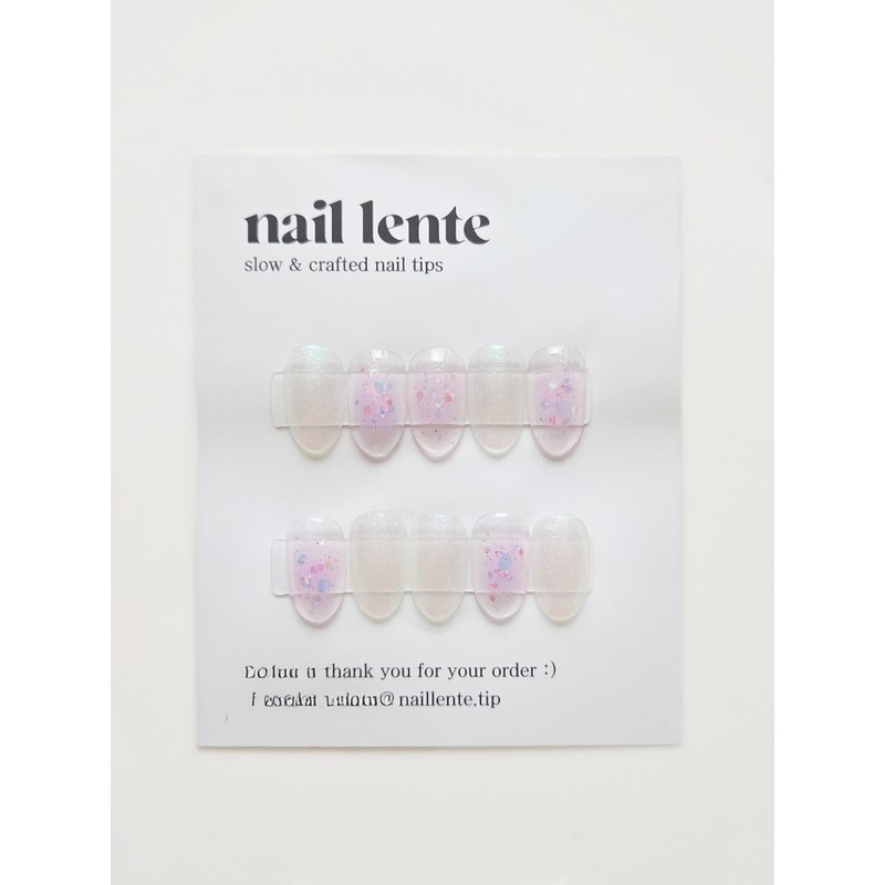 Bora Cheek Nail Reflective Gel Handmade Nail Tip - Short