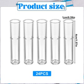 Molain 24 Pcs Plastic Pencil Caps, Pencil Tip Protector Cover Clear Pencil Toppers Clear Pencil Caps for Wooden Pencils Extender Holders Stationery Accessories for Classroom Office