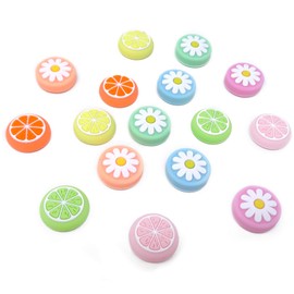 Honbay 16PCS Silicone Thumb Grip Caps Cute Fruit Lemon and Flower Soft Joystick Cover for Joy-Con Controller