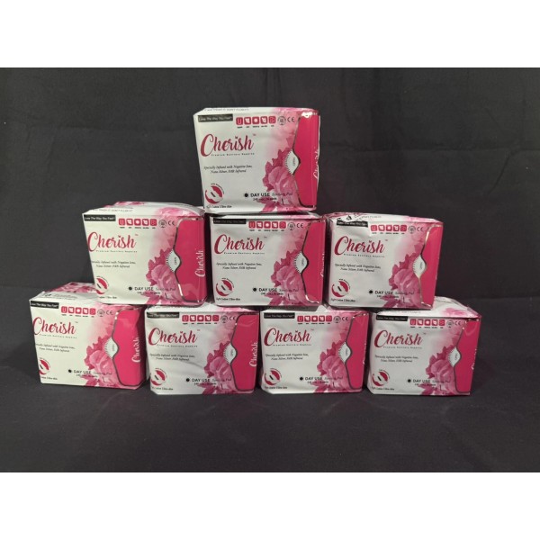 Cherish 8 Packs Cherish Organic Sanitary Pads 100% Cotton Day