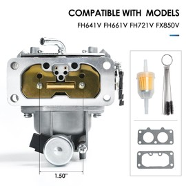 Carburetor 15004-1010 with Gaskets for Kawasaki FH641V FH661V FH721V FX850V 22 HP Engine Carb Replaces 15004-7024, 15004-0757, 15004-1005