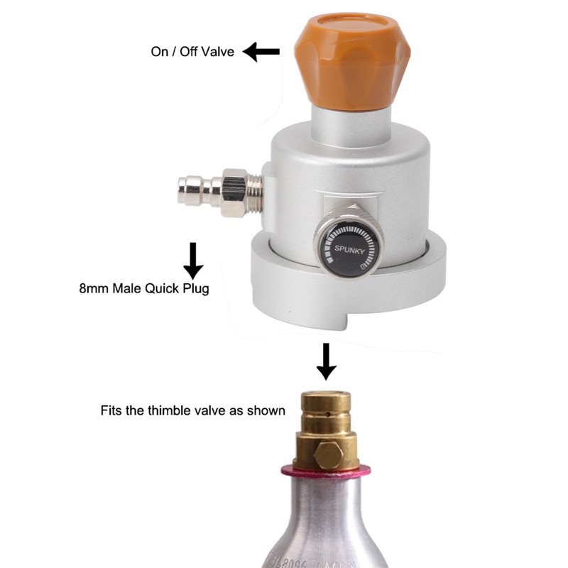 Soda Refill Adapter Aluminium Rubber With Air Release Switch and