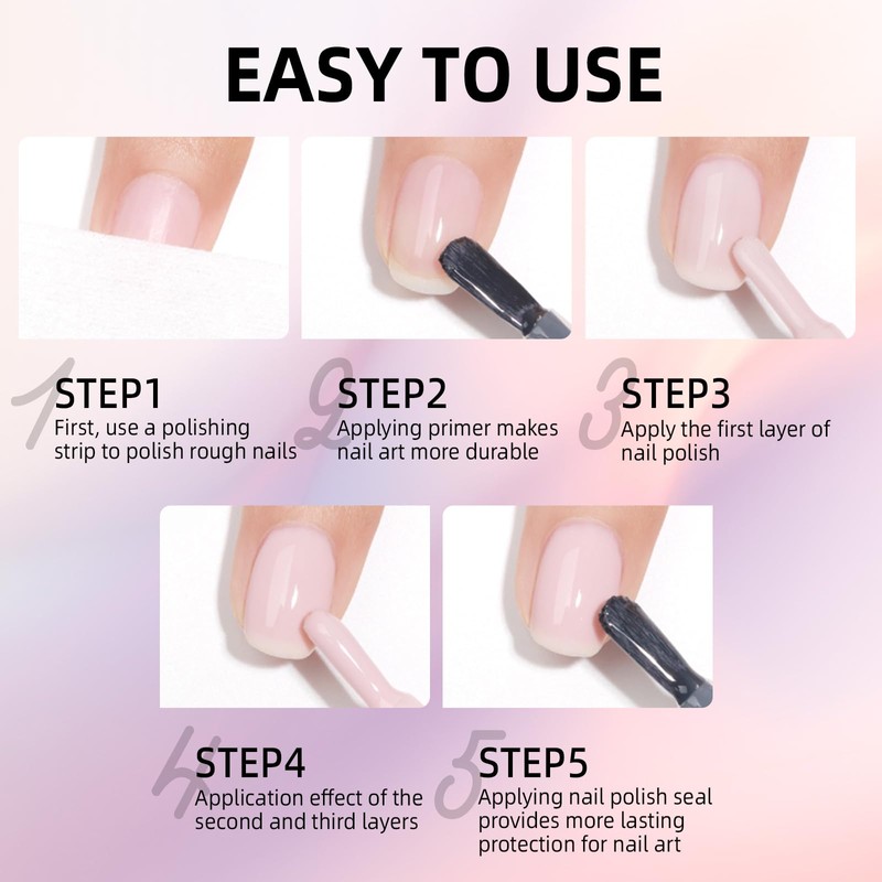 DouborQ Nail Polish Long-lasting Nail Art Varnish (22, 0.35 Fl