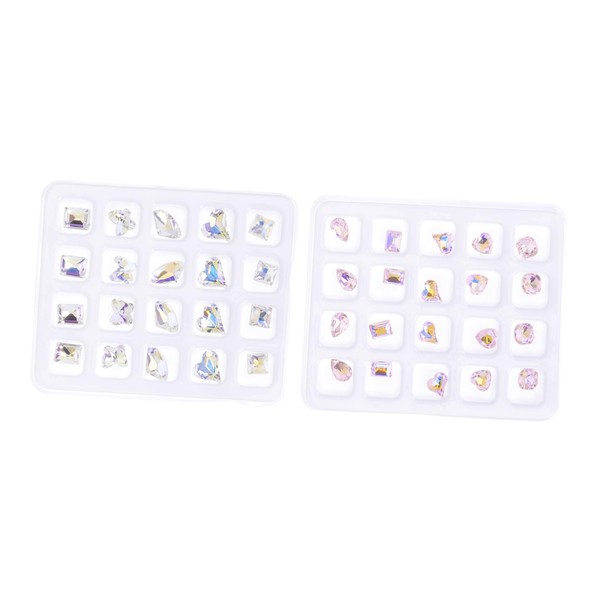 TOVINANNA 40Pcs Unique Nail Decor with Shiny Rhinestones for Crafts