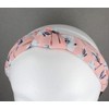 Pink flower headband Turban Knot knotted floral fabric covered grip