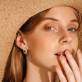 ALEXCRAFT Gold Small Hoop Earrings for Women Hypoallergenic 14K Goldplated Hoop Earring Sterling Silver 925 Elegant Lightweight Tiny Small Gold Cartilage Huggie Hoop Oval Earrings for Girls Women