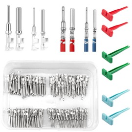 JRready ST6448 Deutsch Stamped Pin Kit 166PCS, Size 16 20 Open Barrel Contacts 22-14AWG w/Pin Removal Tool, for DT, DTM,DRC,DTV, AEC,Strike Series